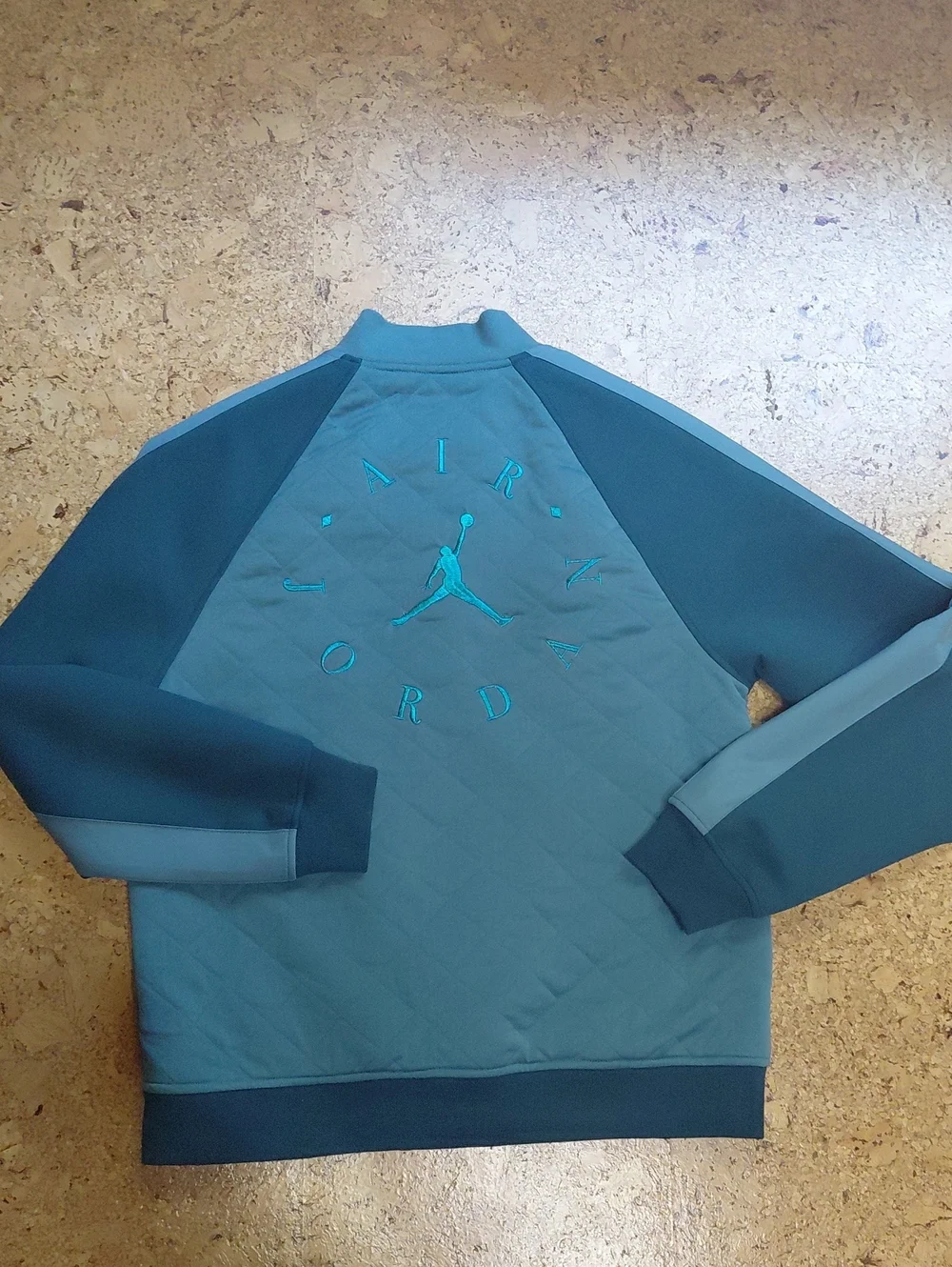 Jordan Men's Teal/Dark Teal Remastered Quited Bomber Jacket Size M